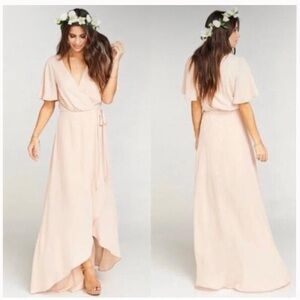 Show Me Your Mu Mu Sophia Wrap Dress Dusty Blush Size Large